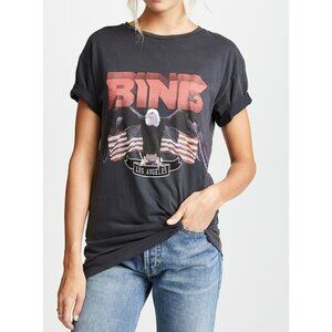 ANINE BING Vintage Bing Eagle Tee T Shirt Washed Black Size Small